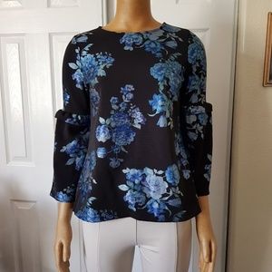 Alfani Petite Floral-Print Top Teal Garden PM